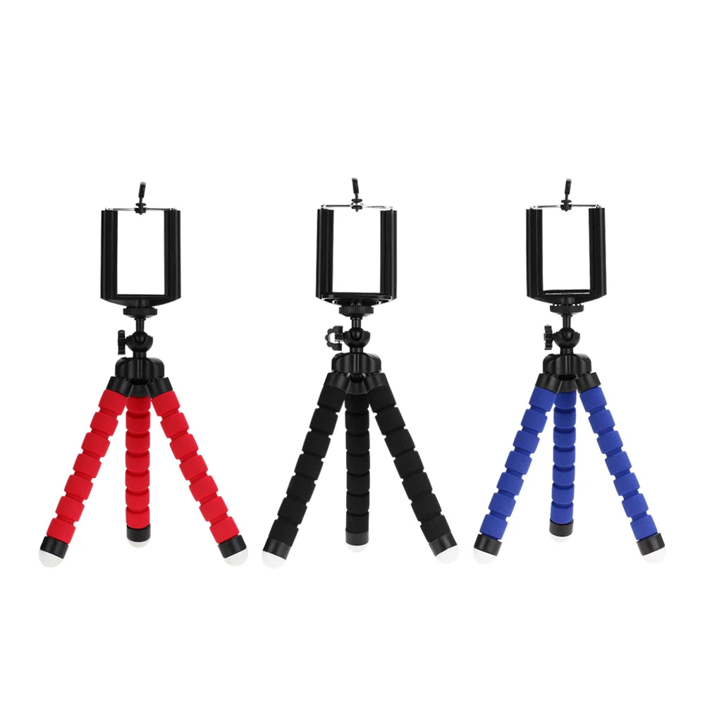 Mini trípode flexible para móvil y cámara – Soporte octopus portátil con clip