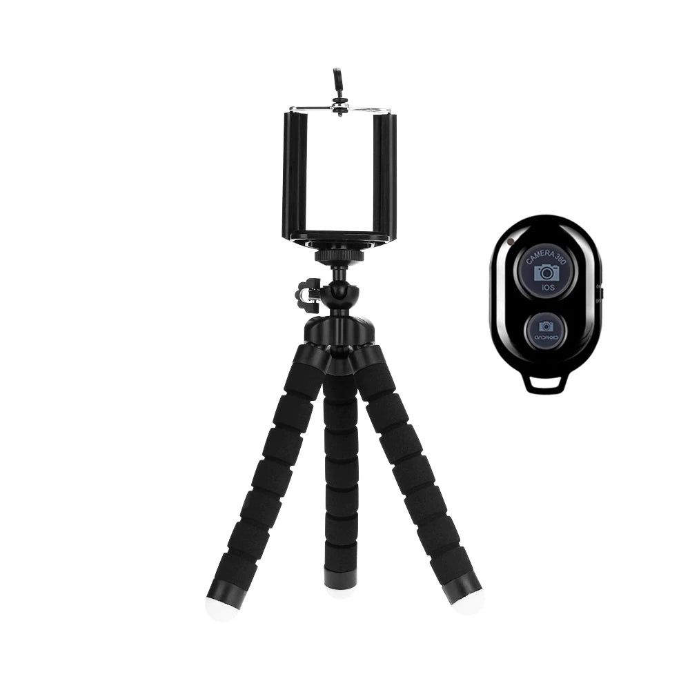 Mini trípode flexible para móvil y cámara – Soporte octopus portátil con clip
