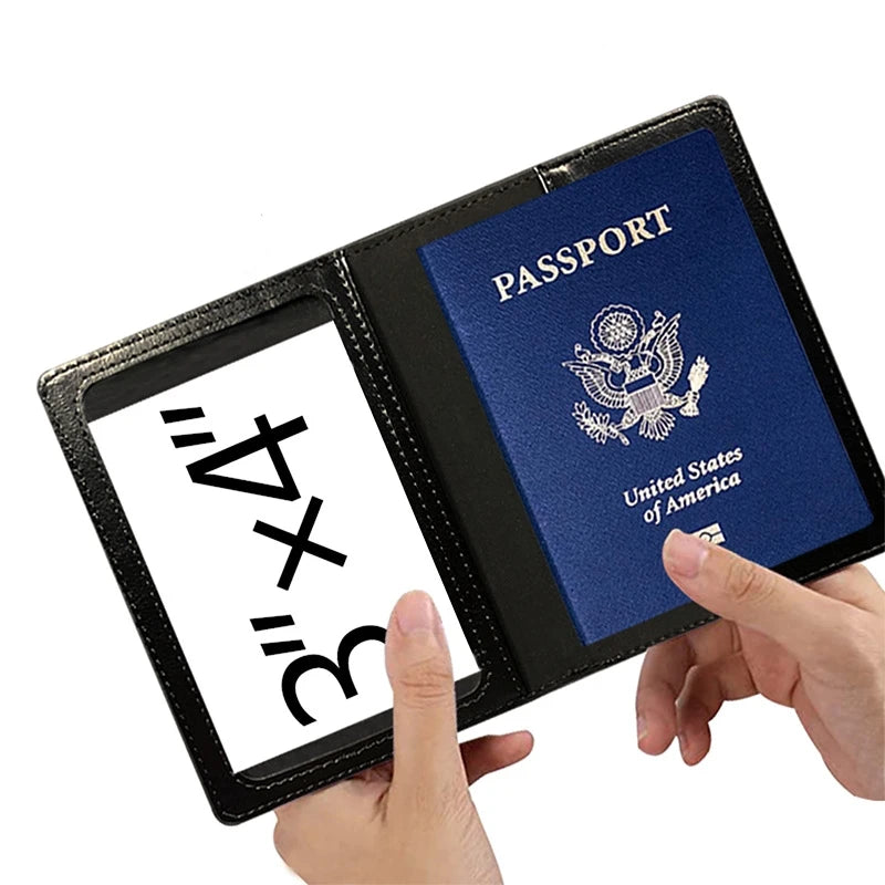 Funda para pasaporte con bloqueo RFID – Cartera de viaje en cuero PU con tarjetero