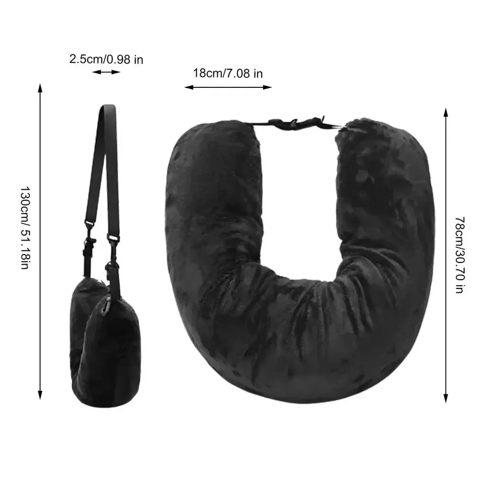 Funda de almohada de viaje rellenable – Cojín de cuello para avión, plegable y portátil