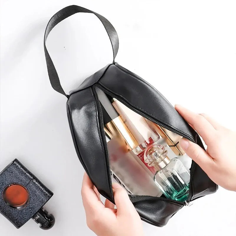 Neceser de viaje transparente PVC – Set 3 piezas con cremallera, bolsa maquillaje portátil