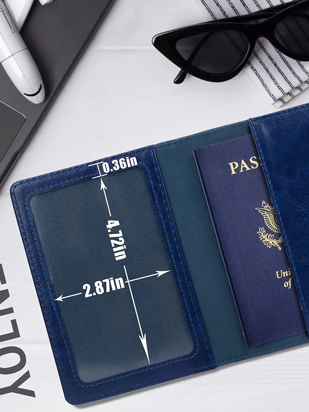 Funda para pasaporte con bloqueo RFID – Cartera de viaje en cuero PU con tarjetero