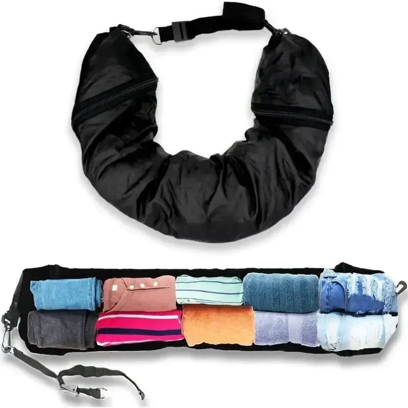 Funda de almohada de viaje rellenable – Cojín de cuello para avión, plegable y portátil