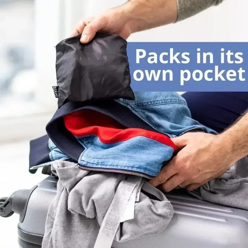 Funda de almohada de viaje rellenable – Cojín de cuello para avión, plegable y portátil